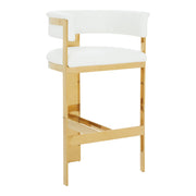 Boswell - Modern White + Gold Barstool — view 5