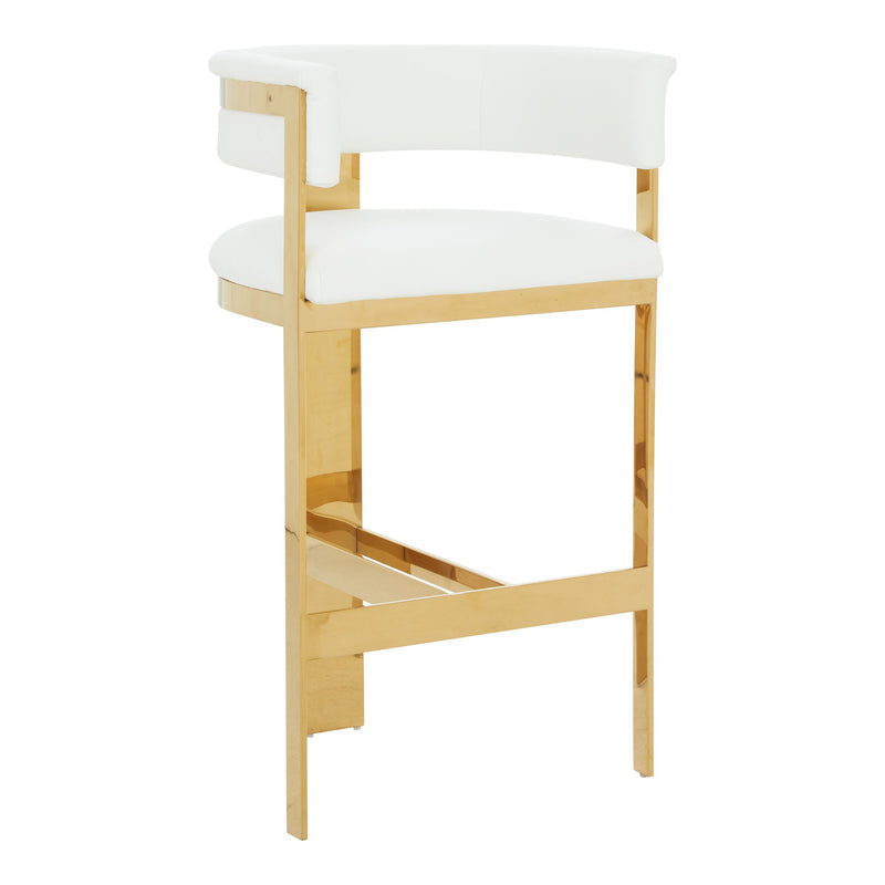 Boswell - Modern White + Gold Barstool — view 5