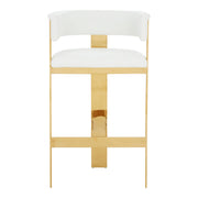 Boswell - Modern White + Gold Barstool — view 4