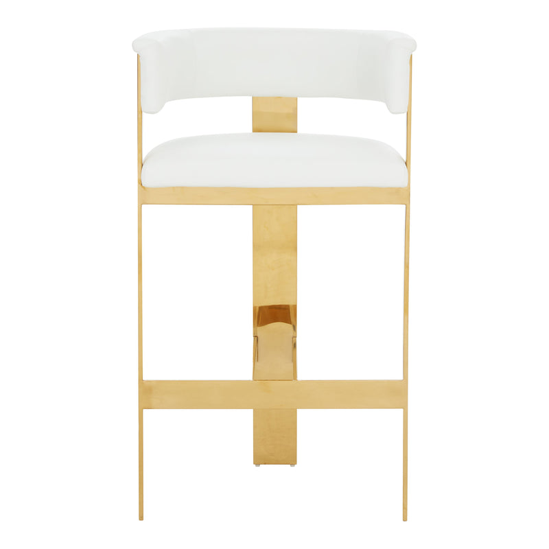 Boswell - Modern White + Gold Barstool — view 4