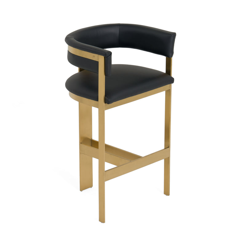 Boswell - Modern Black + Matte Gold Barstool — view 2