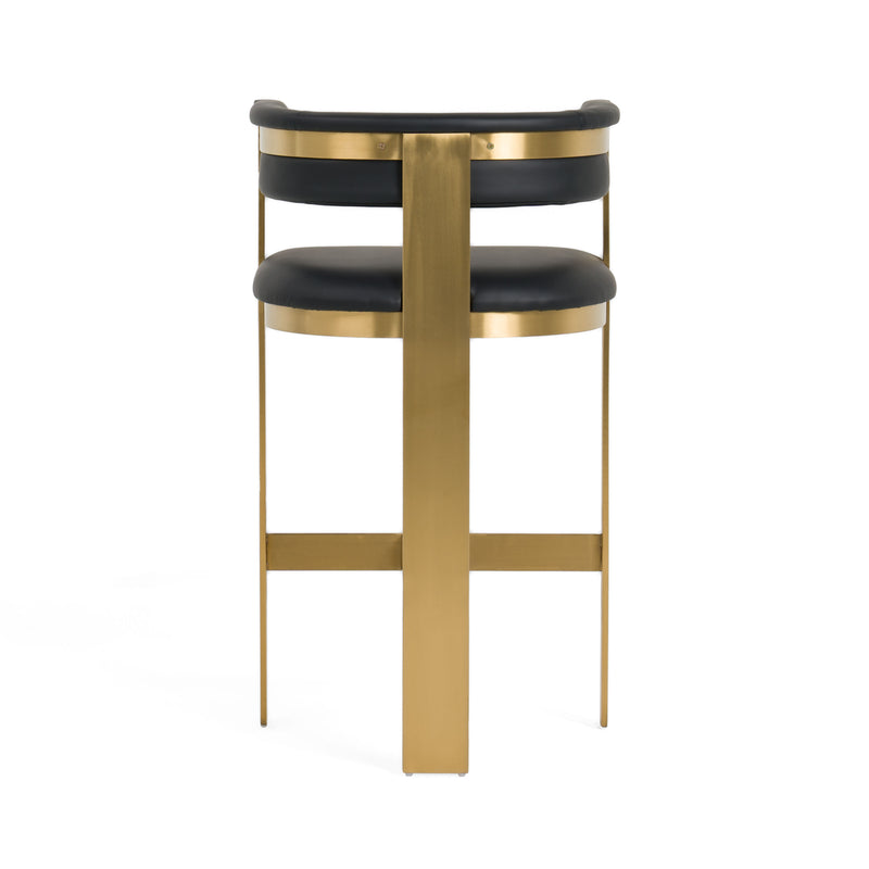 Boswell - Modern Black + Matte Gold Barstool — view 4