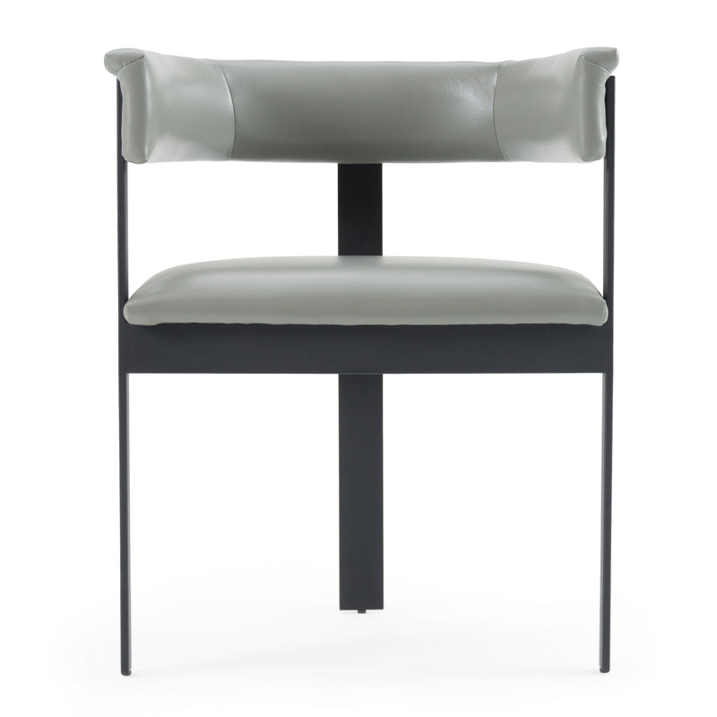 Boswell - Modern Grey Faux Leather + Black Dining Chair