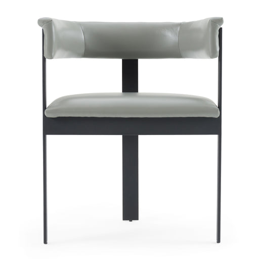 Boswell - Modern Grey Faux Leather + Black Dining Chair