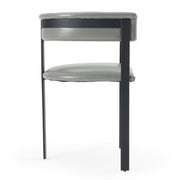 Boswell - Modern Grey Faux Leather + Black Dining Chair — view 2