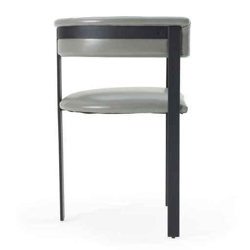 Boswell - Modern Grey Faux Leather + Black Dining Chair — view 2