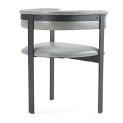 Boswell - Modern Grey Faux Leather + Black Dining Chair — view 4
