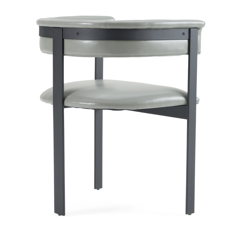 Boswell - Modern Grey Faux Leather + Black Dining Chair — view 4