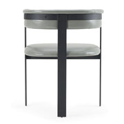 Boswell - Modern Grey Faux Leather + Black Dining Chair — view 3