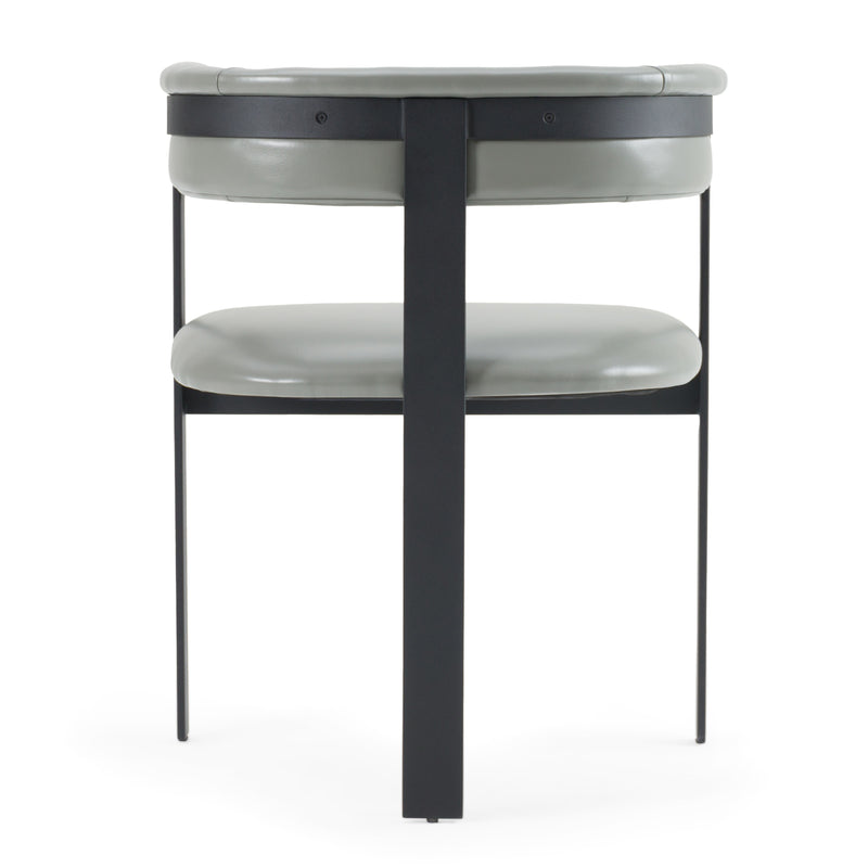 Boswell - Modern Grey Faux Leather + Black Dining Chair — view 3
