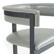Boswell - Modern Grey Faux Leather + Black Dining Chair — view 5