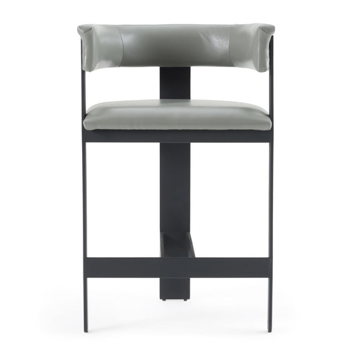 Boswell - Modern Grey Faux Leather + Black Counter Chair