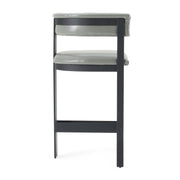 Boswell - Modern Grey Faux Leather + Black Counter Chair — view 2