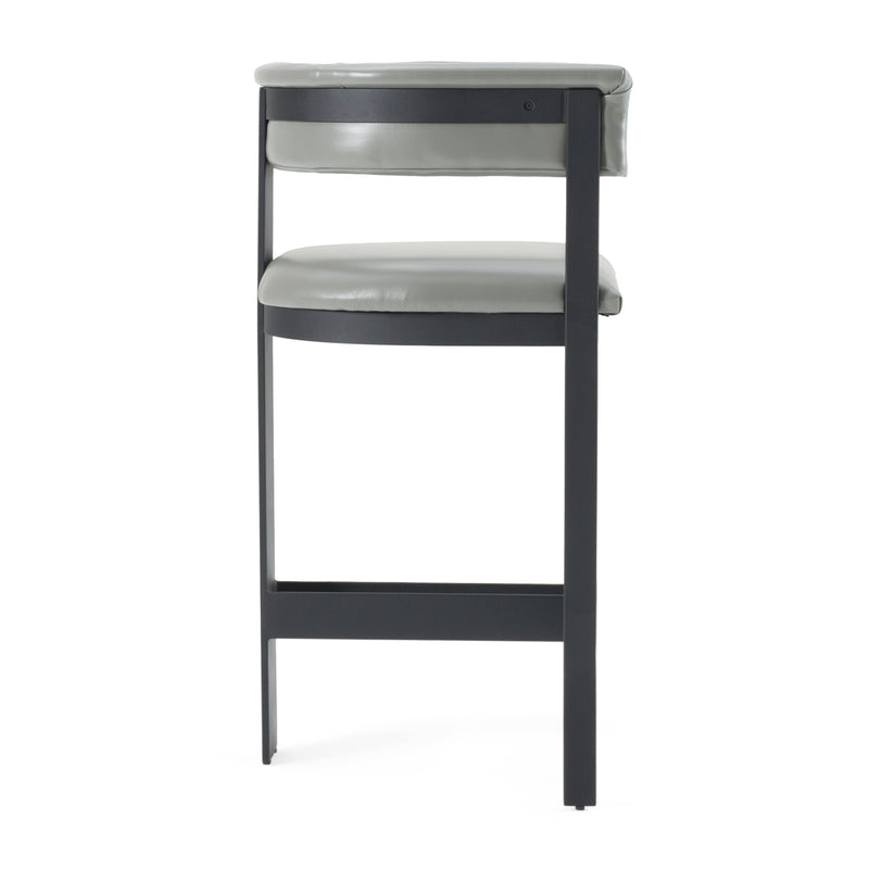 Boswell - Modern Grey Faux Leather + Black Counter Chair — view 2