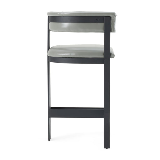 Boswell - Modern Grey Faux Leather + Black Counter Chair — view 2