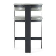 Boswell - Modern Grey Faux Leather + Black Counter Chair — view 3