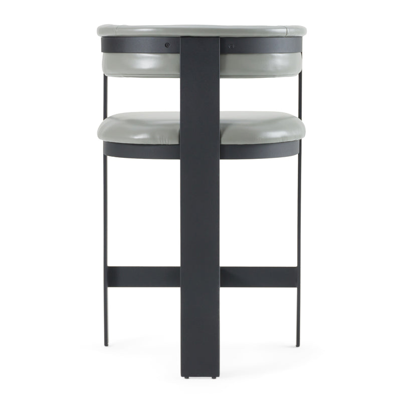 Boswell - Modern Grey Faux Leather + Black Counter Chair — view 3