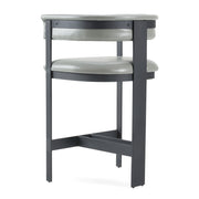 Boswell - Modern Grey Faux Leather + Black Counter Chair — view 5