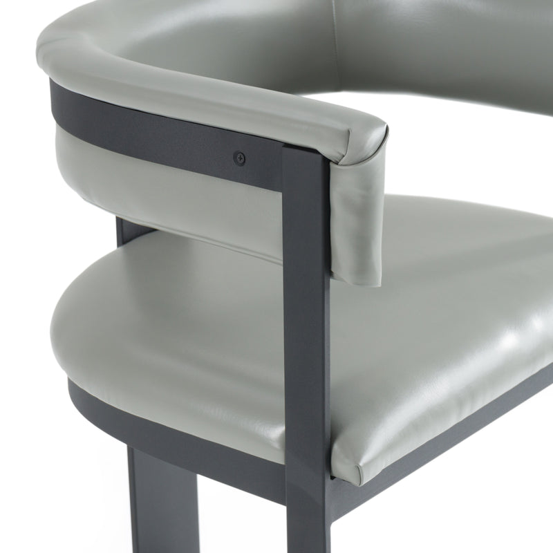 Boswell - Modern Grey Faux Leather + Black Counter Chair — view 4
