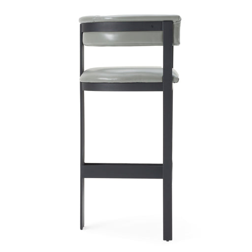 Boswell - Modern Grey Faux Leather + Black Barstool — view 2