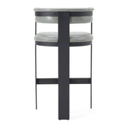 Boswell - Modern Grey Faux Leather + Black Barstool — view 3