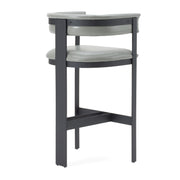 Boswell - Modern Grey Faux Leather + Black Barstool — view 4