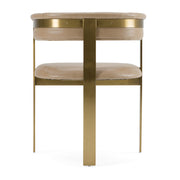 Boswell - Modern Brown Faux Leather + Gold Dining Chair — view 3