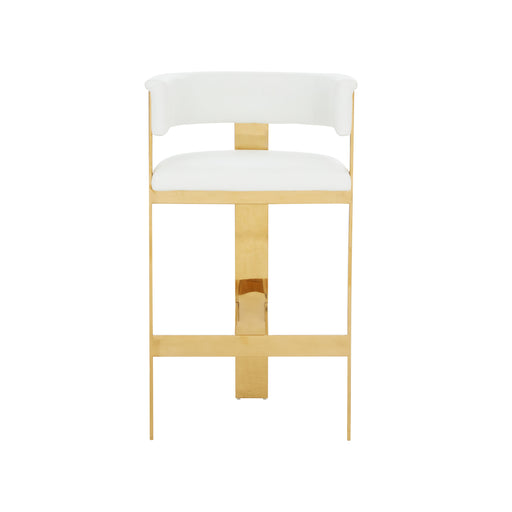 Boswell - Modern White + Gold Barstool — view 2