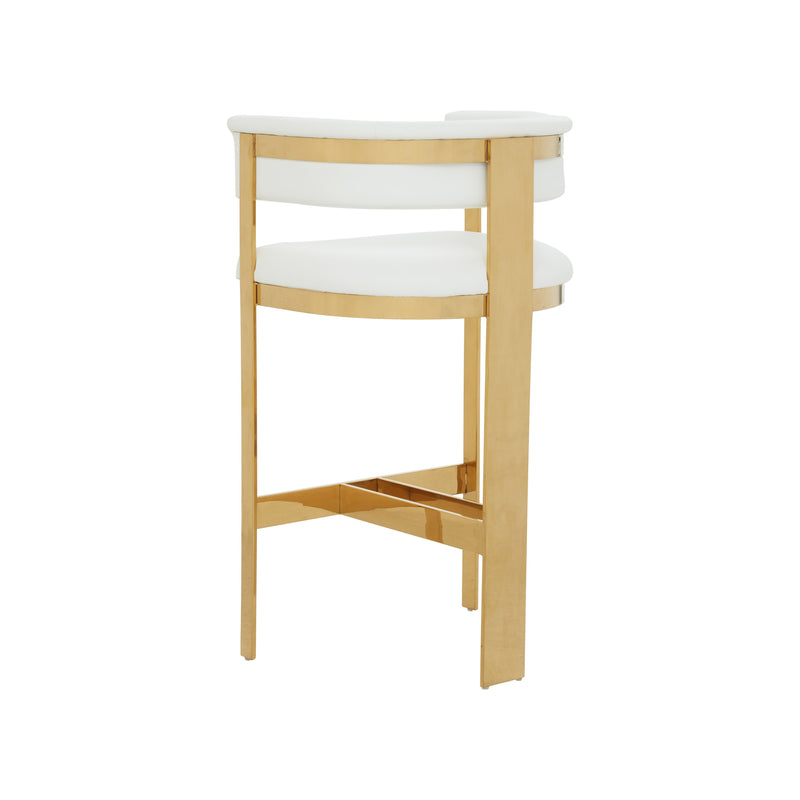 Boswell - Modern White + Gold Barstool — view 3
