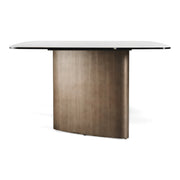 Bounty - Modern White Ceramic + Antique Brass Dining Table — view 3