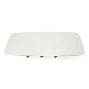 Bounty - Modern White Ceramic + Antique Brass Dining Table — view 4