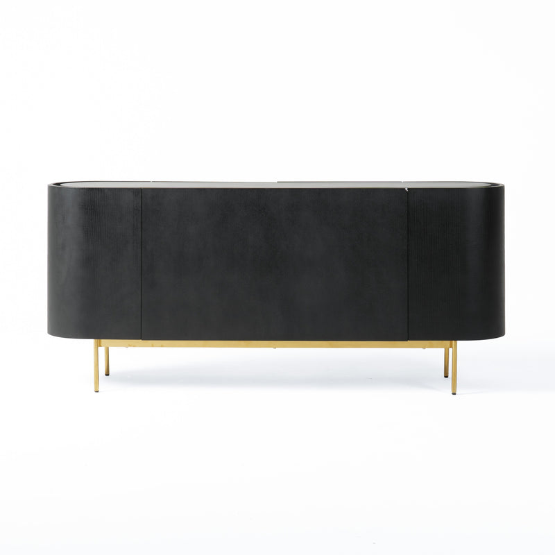 Bowie - Mid-Century Modern Black Oak + Brass Buffet — view 4