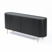 Bowie - Mid-Century Modern Black Oak + Brass Buffet