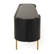 Bowie - Mid-Century Modern Black Oak + Brass TV Stand — view 5