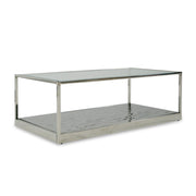 Braxton - Contemporary Clear Wave Glass Coffee Table — view 3