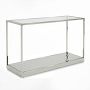 Braxton - Contemporary Clear Wave Glass Console Table — view 3