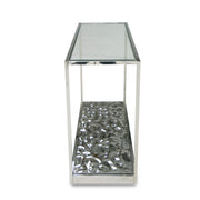 Braxton - Contemporary Clear Wave Glass Console Table