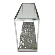 Braxton - Contemporary Clear Wave Glass Console Table — view 2