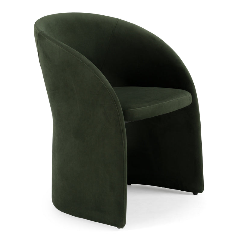 Brea - Modern Green Fabric Dining Chair — view 3
