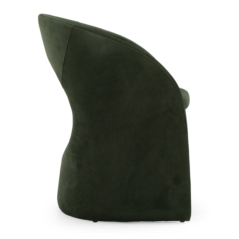 Brea - Modern Green Fabric Dining Chair — view 4