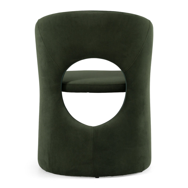 Brea - Modern Green Fabric Dining Chair — view 5