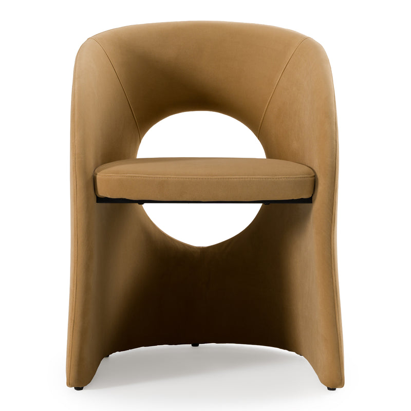 Brea - Modern Tan Fabric Dining Chair — view 2