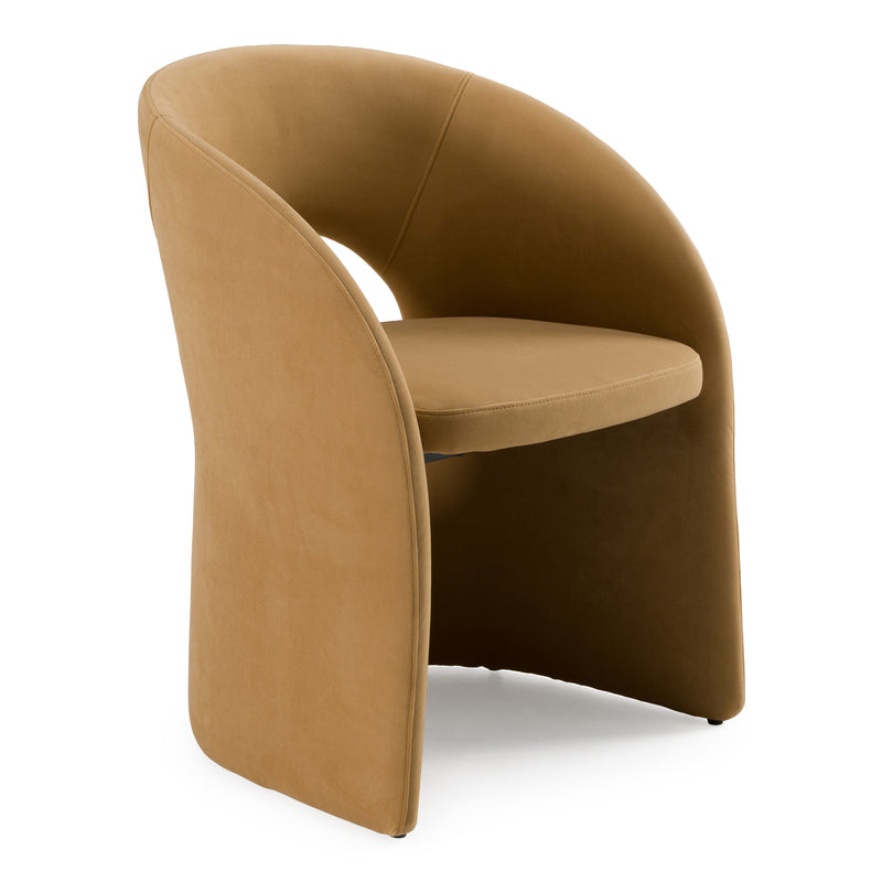 Brea - Modern Tan Fabric Dining Chair — view 3