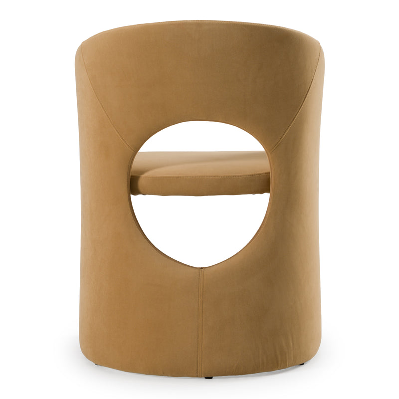 Brea - Modern Tan Fabric Dining Chair — view 5