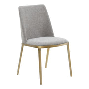 Brent- Contemporary Light Grey Fabric + Brass Dining Chair Set of 2 — view 5