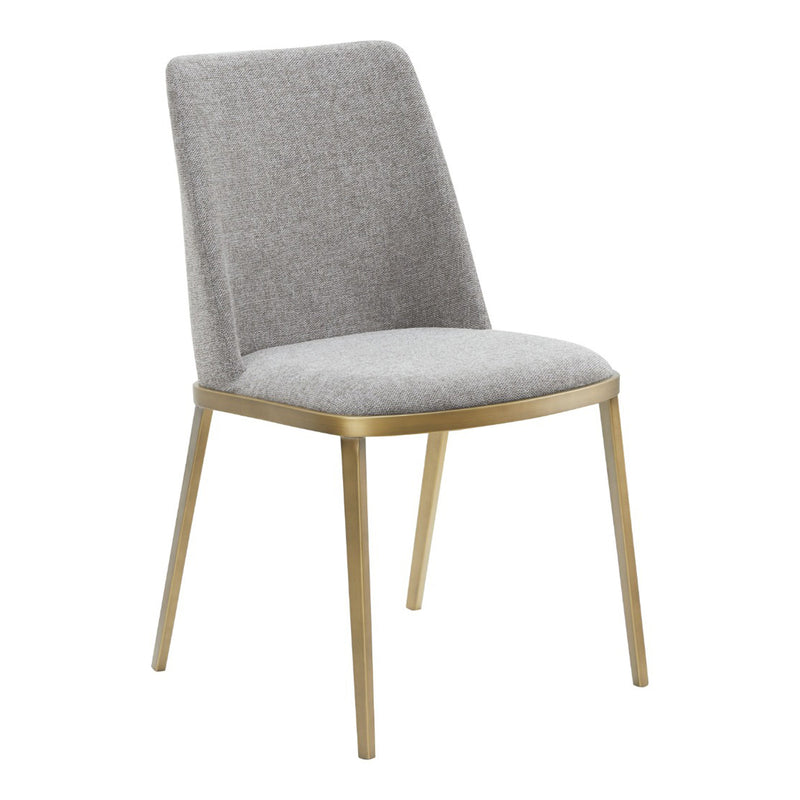 Brent- Contemporary Light Grey Fabric + Brass Dining Chair Set of 2 — view 5