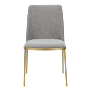Brent- Contemporary Light Grey Fabric + Brass Dining Chair Set of 2 — view 4