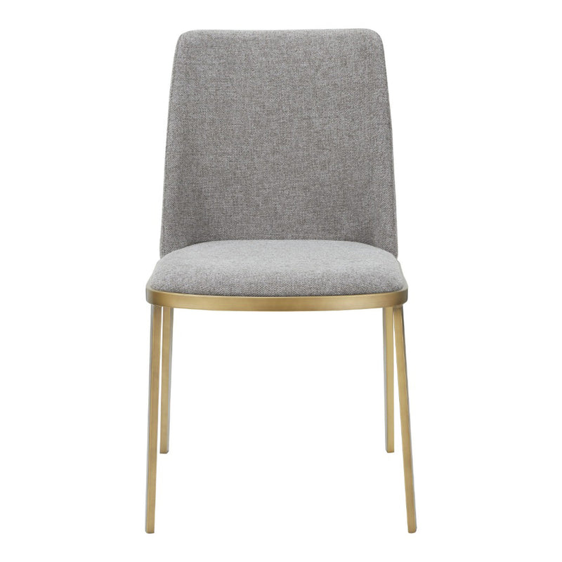 Brent- Contemporary Light Grey Fabric + Brass Dining Chair Set of 2 — view 4