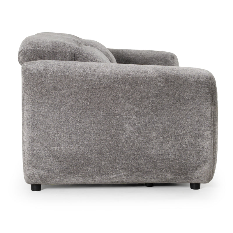 Brevig - Modern Grey Fabric Sofa w/ 2 Recliners — view 3