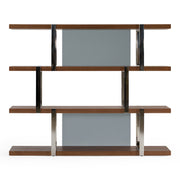 Brewer - Modern Walnut Glass & Stainless Steel Bookshelf — view 3